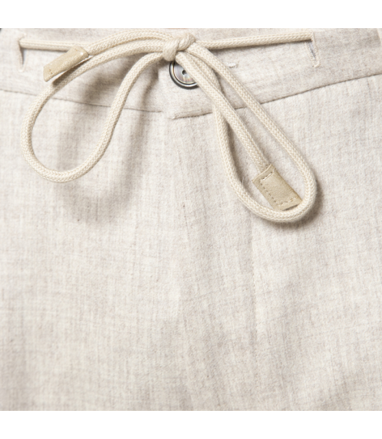 GRAN SASSO - Pantalon beige chiné en laine