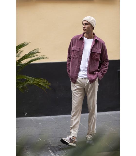 GRAN SASSO - Pantalon beige chiné en laine