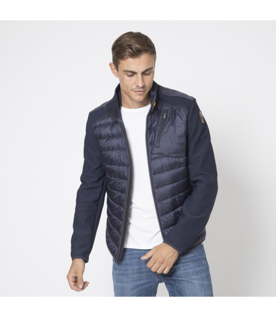 PARAJUMPERS - Blouson bleu marine matelassé bi-matière