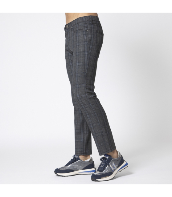 KARL LAGERFELD - Jeans gris à carreaux