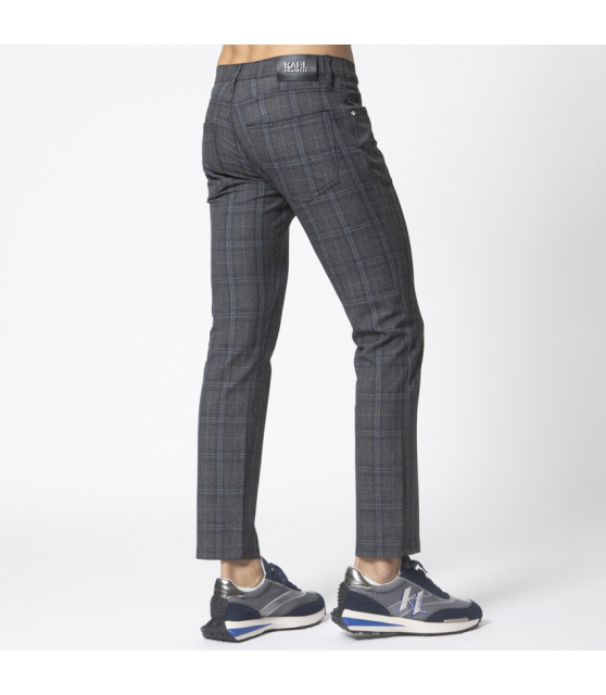 KARL LAGERFELD - Jeans gris à carreaux