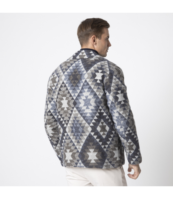 BOB - Veste motifs aztèques bleus et gris