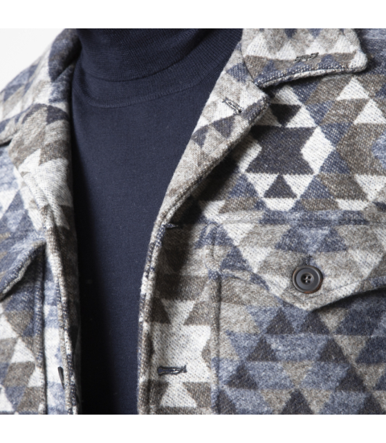 BOB - Veste motifs aztèques bleus et gris