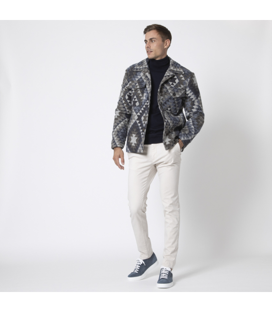 BOB - Veste motifs aztèques bleus et gris