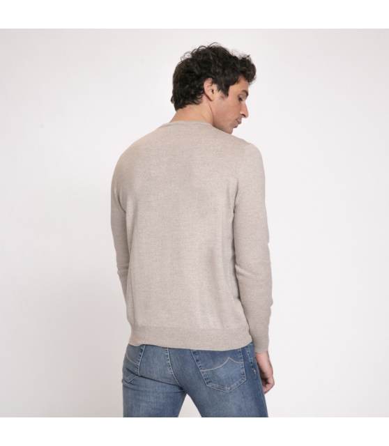 DUNCAN x GRAN SASSO - Pull grège à col rond