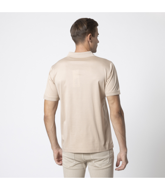KARL LAGERFELD - Polo beige col zip