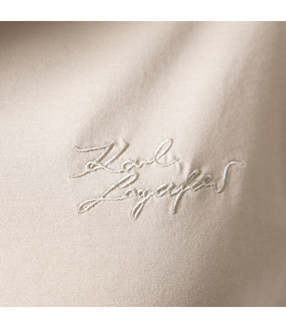 KARL LAGERFELD - Polo beige col zip