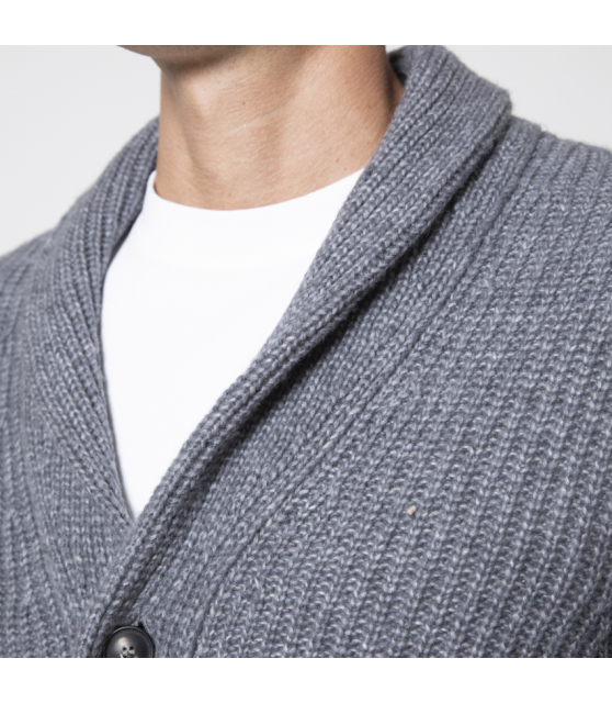 GRAN SASSO - Cardigan gris col châle