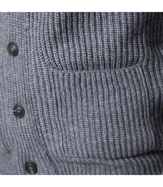 GRAN SASSO - Cardigan gris col châle