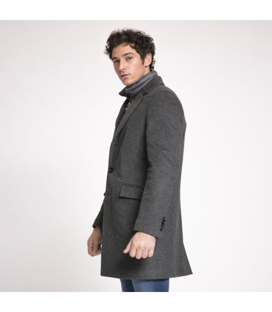 MooRER - Manteau Harris-Le gris avec coupe vent matelassé