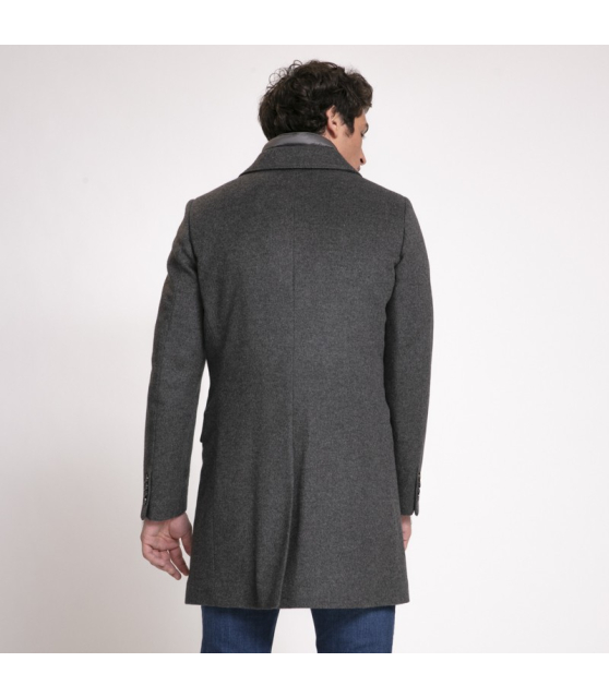 MooRER - Manteau Harris-Le gris avec coupe vent matelassé