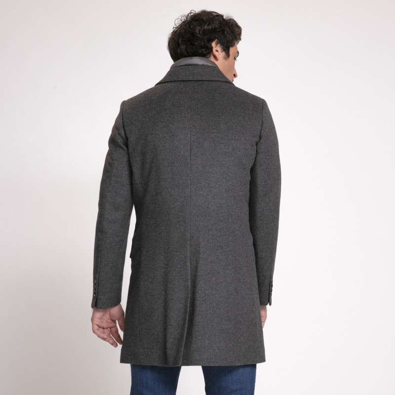 MooRER - Manteau Harris-Le gris avec coupe vent matelassé